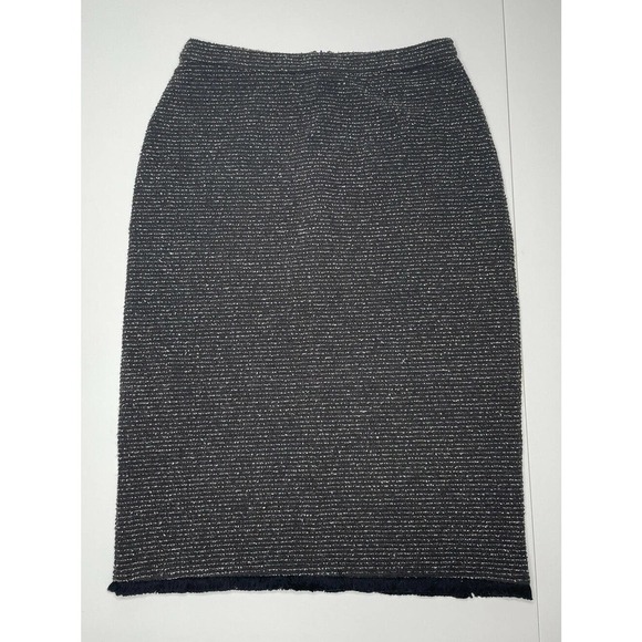 NWOT DOWNEAST Frayed Tweed Fringed Pencil Skirt S - Picture 1 of 6
